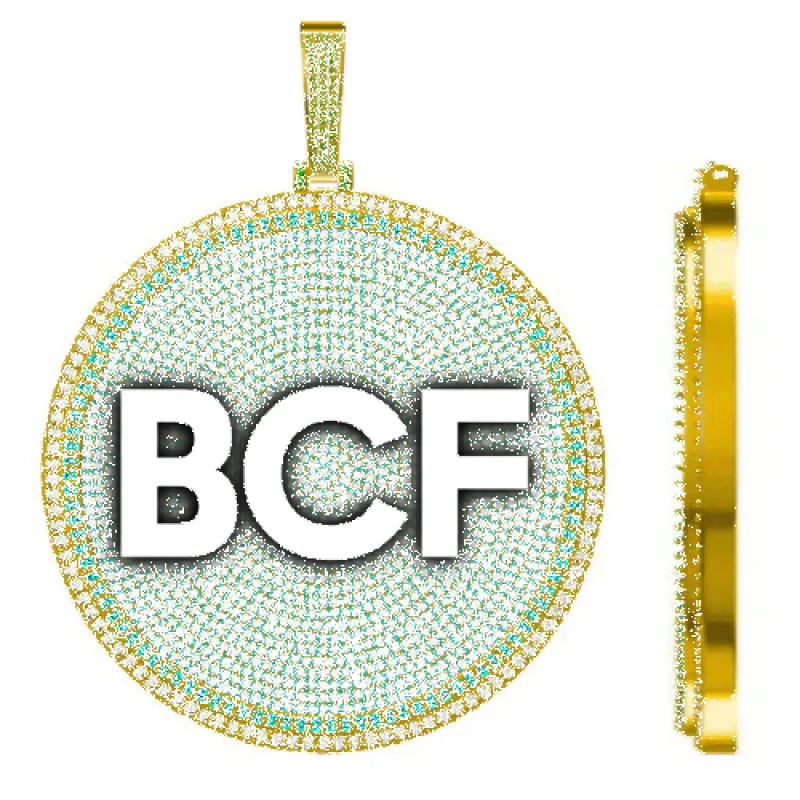 CUSTOM LETTER NECKLACE 3D BIG DISC sold by The GUU Shop