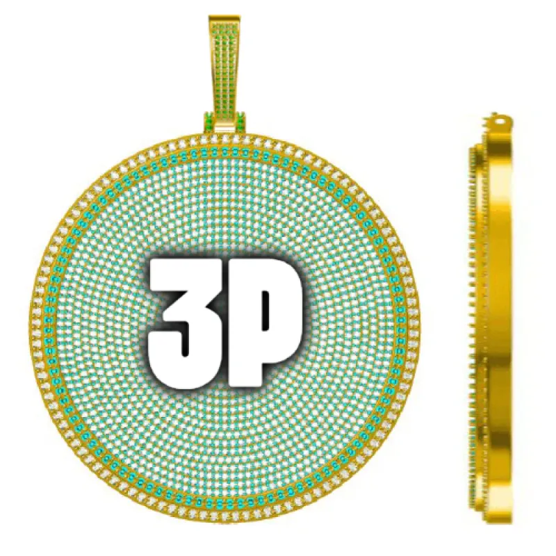 CUSTOM LETTER NECKLACE 3D BIG DISC sold by The GUU Shop