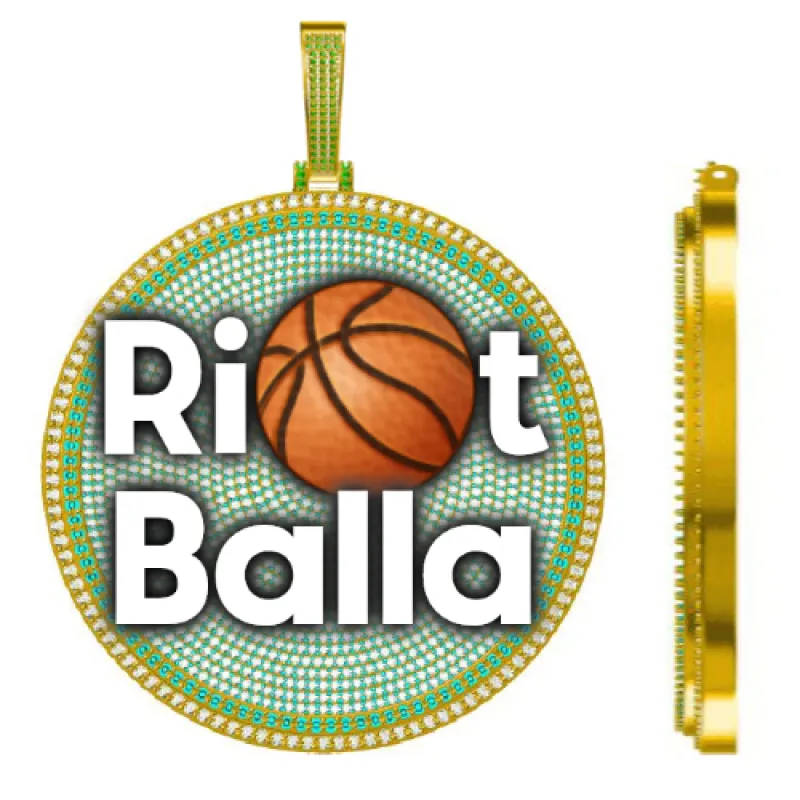 CUSTOM LETTER NECKLACE 3D BIG DISC sold by The GUU Shop