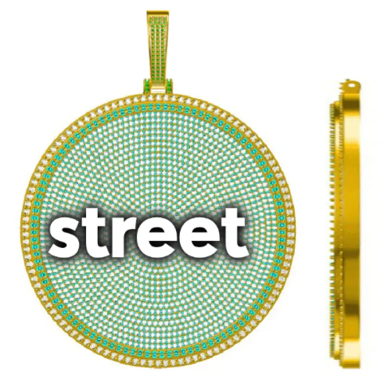 CUSTOM LETTER NECKLACE 3D BIG DISC sold by The GUU Shop