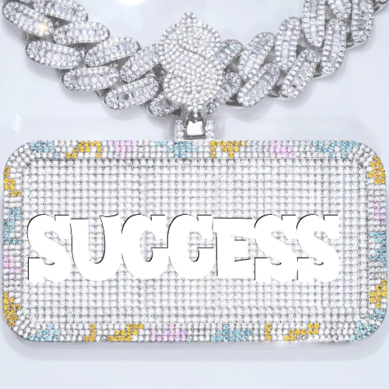 CUSTOM LETTER NECKLACE 3D COLORFUL SQUARE sold by The GUU Shop