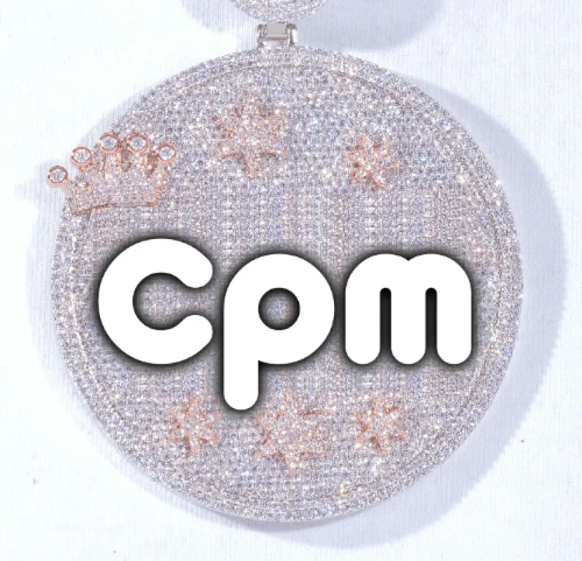 CUSTOM LETTER NECKLACE 3D BIG CROWN DISC made by The GUU Shop