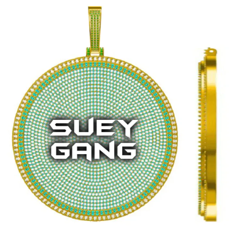 CUSTOM LETTER NECKLACE 3D BIG DISC sold by The GUU Shop