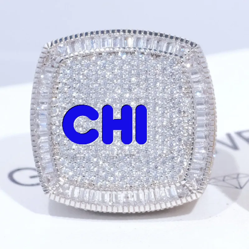 CUSTOM LETTER 3D ICED RING sold by The GUU Shop