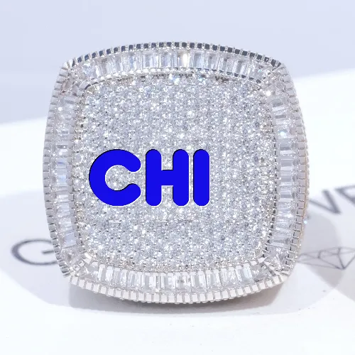 CUSTOM LETTER 3D ICED RING sold by The GUU Shop