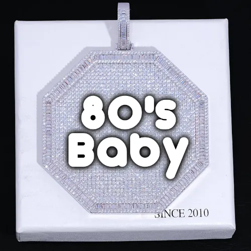 CUSTOM LETTER NECKLACE 3D BIG OCTAGON sold by The GUU Shop