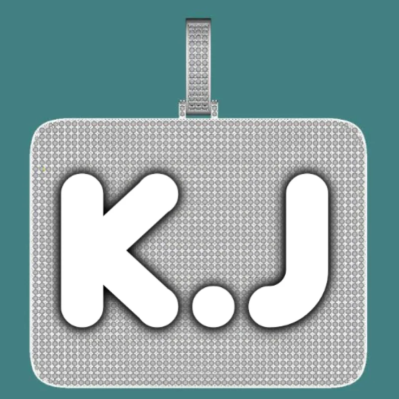 CUSTOM LETTER NECKLACE 3D BIG SQUARE made by The GUU Shop