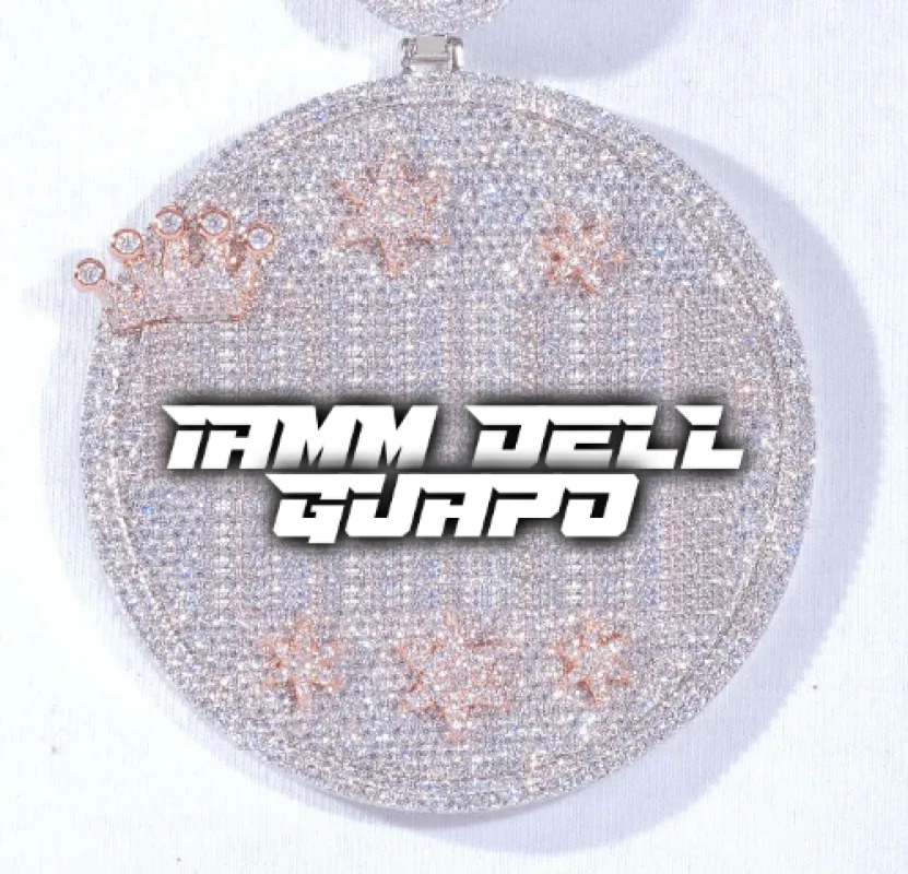 CUSTOM LETTER NECKLACE 3D BIG CROWN DISC sold by The GUU Shop