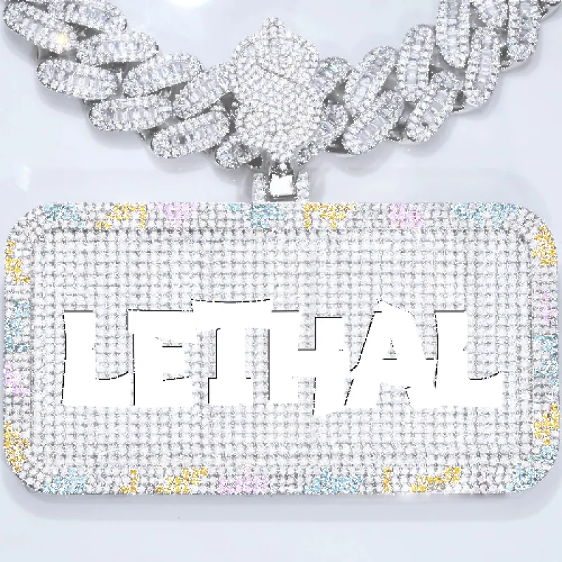 CUSTOM LETTER NECKLACE 3D COLORFUL SQUARE sold by The GUU Shop