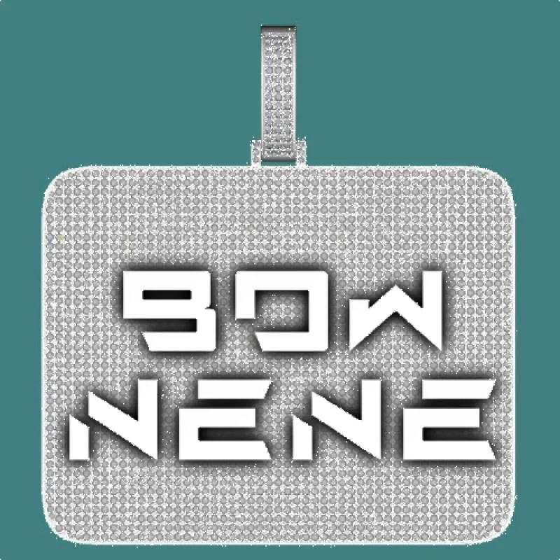 CUSTOM LETTER NECKLACE 3D BIG SQUARE sold by The GUU Shop