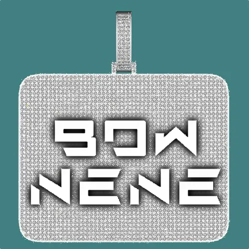 CUSTOM LETTER NECKLACE 3D BIG SQUARE sold by The GUU Shop