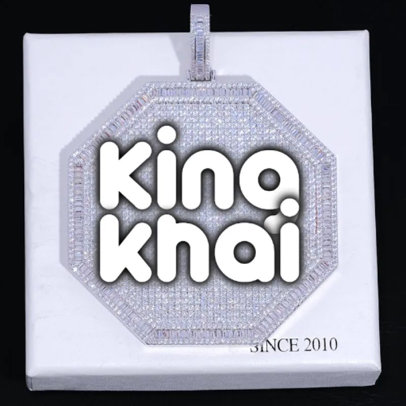 CUSTOM LETTER NECKLACE 3D BIG OCTAGON made by The GUU Shop