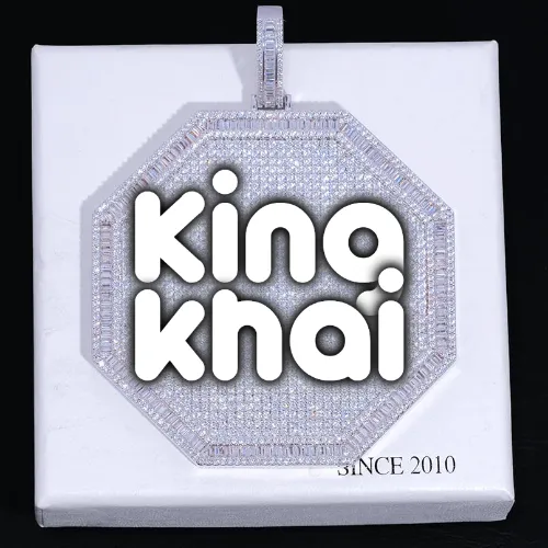 CUSTOM LETTER NECKLACE 3D BIG OCTAGON sold by The GUU Shop