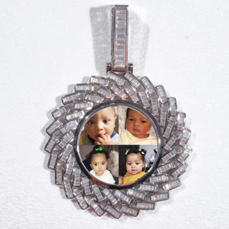 Large 3D Baguette Custom Picture Pendant sold by The GUU Shop