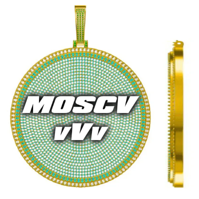 CUSTOM LETTER NECKLACE 3D BIG DISC sold by The GUU Shop