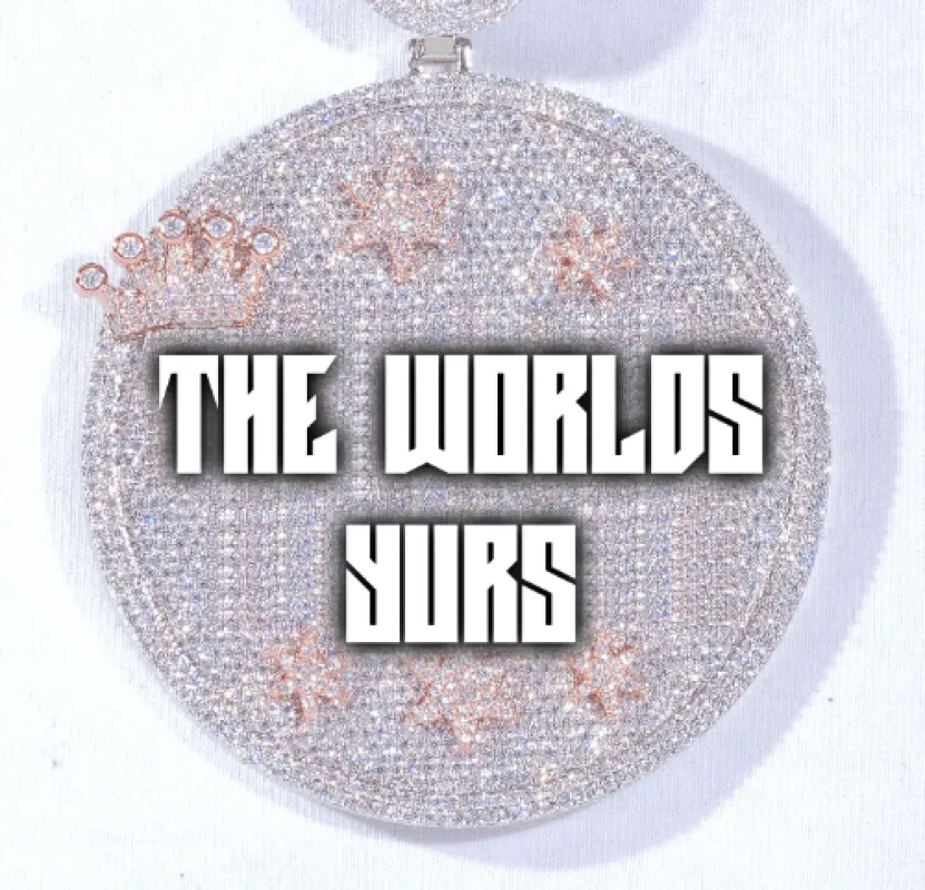 CUSTOM LETTER NECKLACE 3D BIG CROWN DISC sold by The GUU Shop