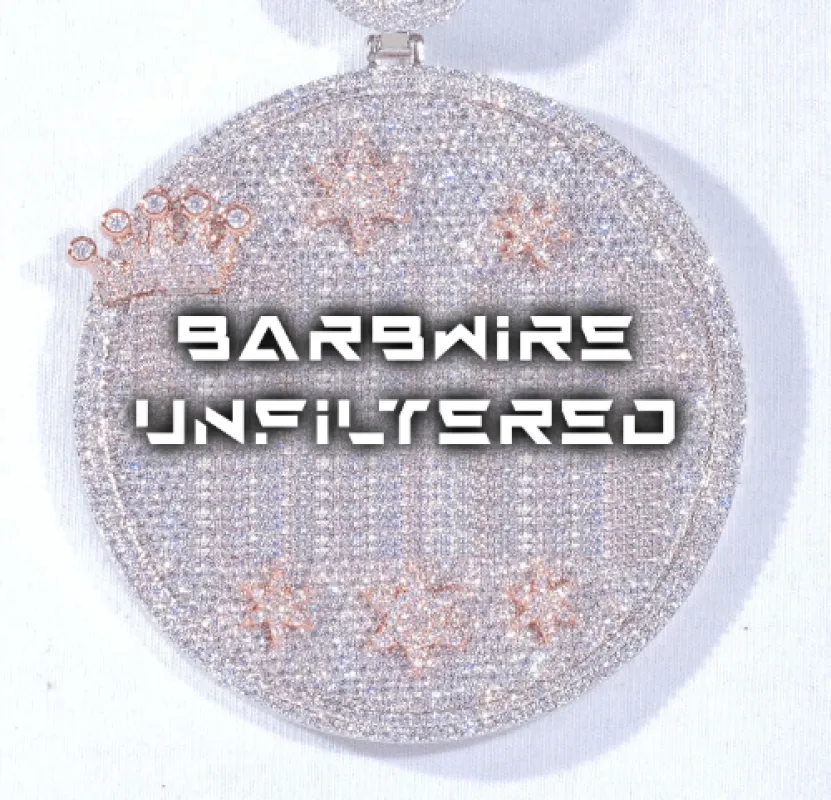 CUSTOM LETTER NECKLACE 3D BIG CROWN DISC sold by The GUU Shop