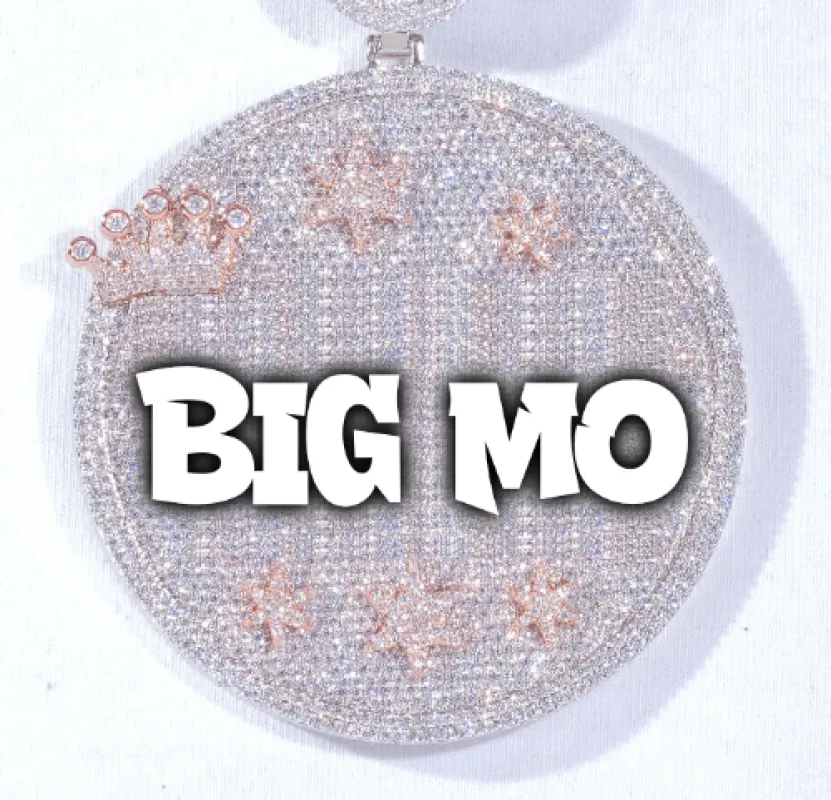 CUSTOM LETTER NECKLACE 3D BIG CROWN DISC sold by The GUU Shop