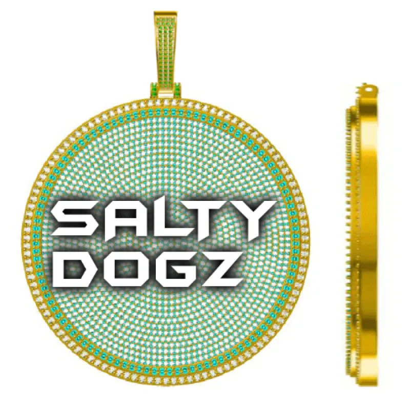 CUSTOM LETTER NECKLACE 3D BIG DISC made by The GUU Shop