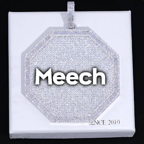 CUSTOM LETTER NECKLACE 3D BIG OCTAGON sold by The GUU Shop