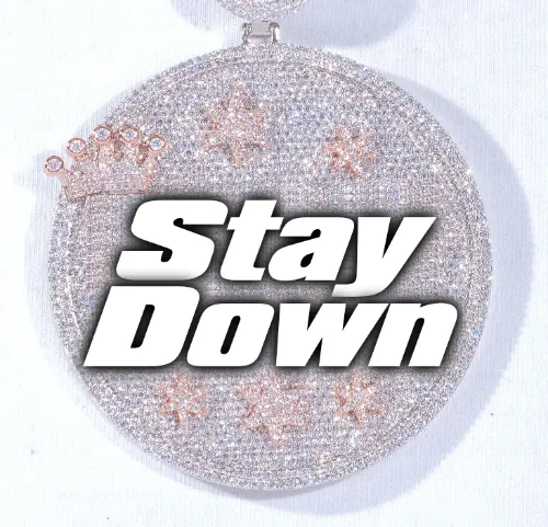 CUSTOM LETTER NECKLACE 3D BIG CROWN DISC sold by The GUU Shop