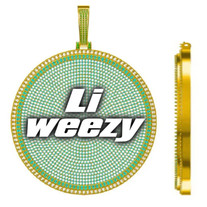 CUSTOM LETTER NECKLACE 3D BIG DISC sold by The GUU Shop