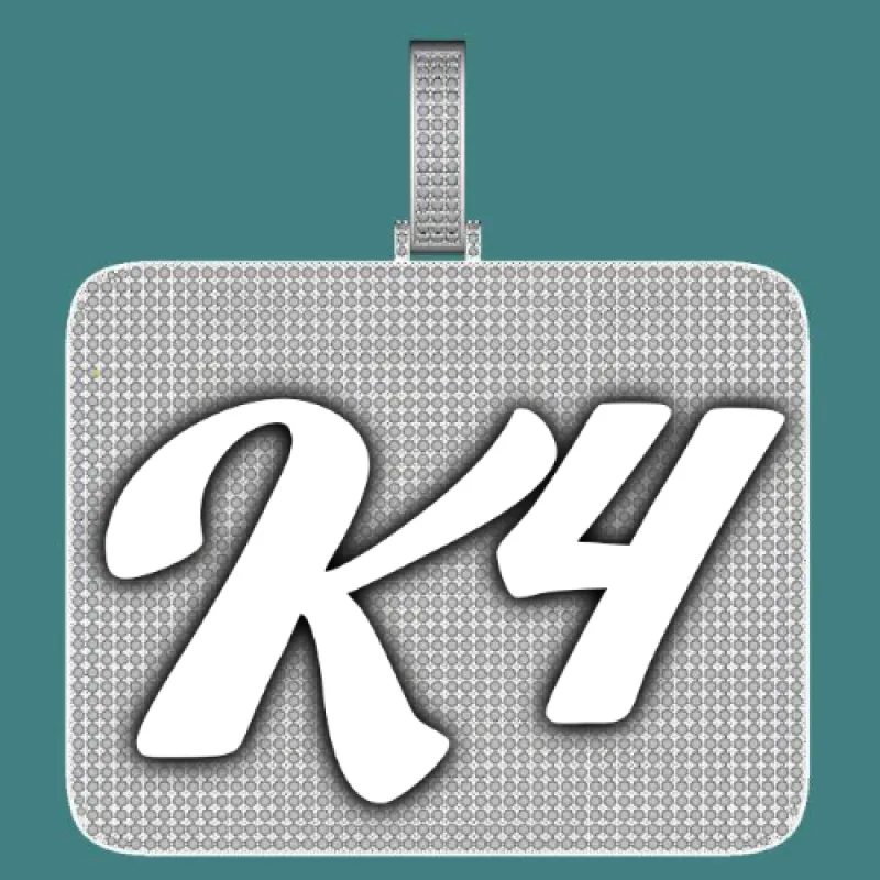 CUSTOM LETTER NECKLACE 3D BIG SQUARE sold by The GUU Shop