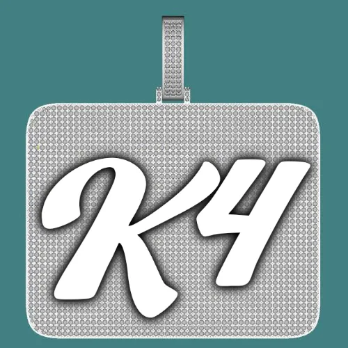 CUSTOM LETTER NECKLACE 3D BIG SQUARE sold by The GUU Shop