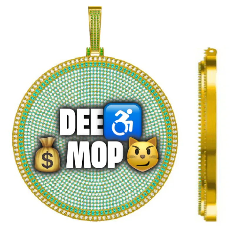 CUSTOM LETTER NECKLACE 3D BIG DISC sold by The GUU Shop