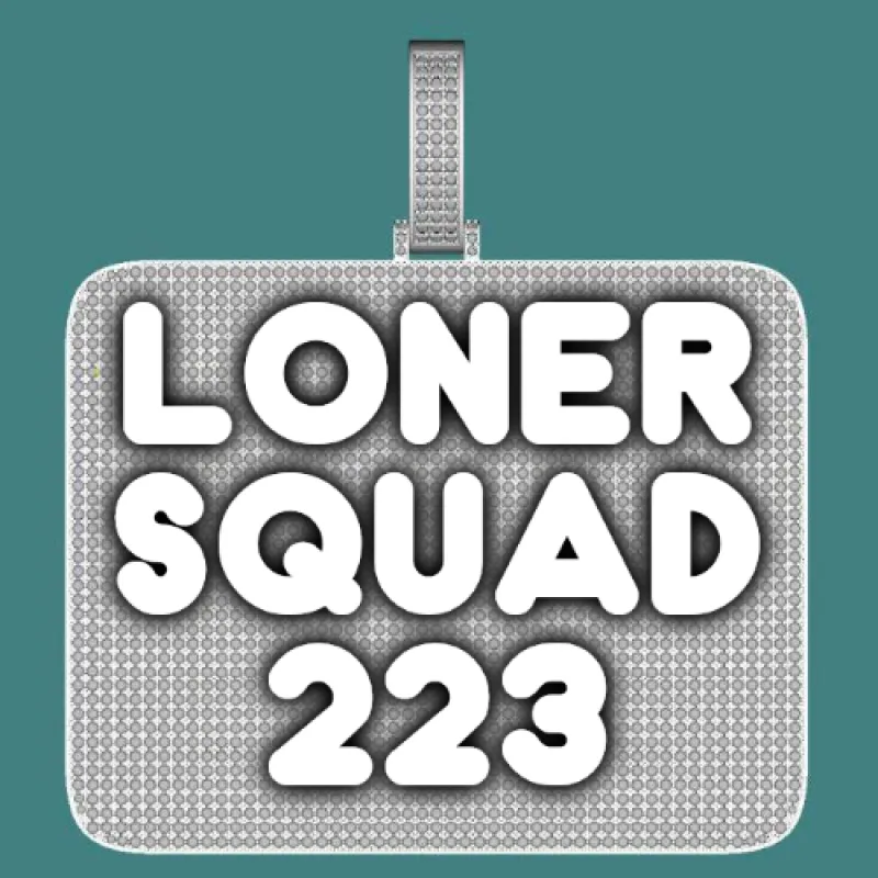 CUSTOM LETTER NECKLACE 3D BIG SQUARE sold by The GUU Shop