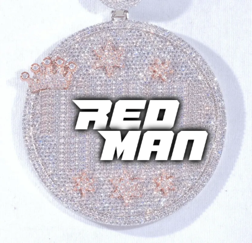 CUSTOM LETTER NECKLACE 3D BIG CROWN DISC made by The GUU Shop