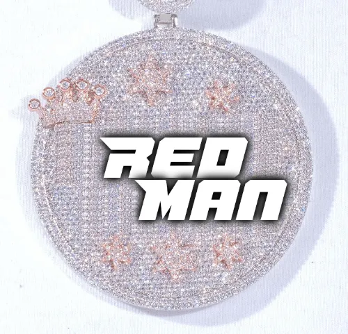 CUSTOM LETTER NECKLACE 3D BIG CROWN DISC sold by The GUU Shop