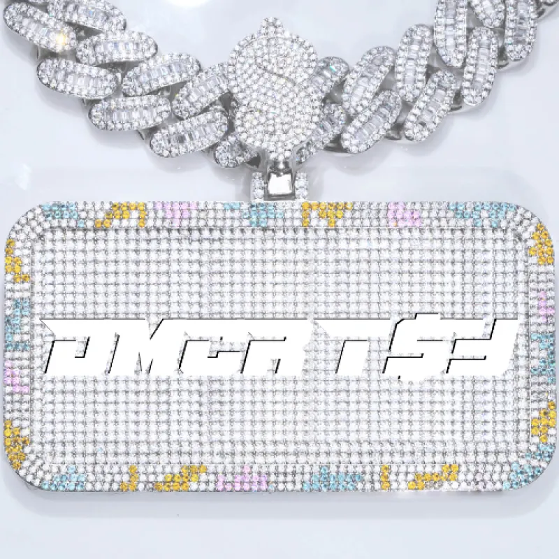 CUSTOM LETTER NECKLACE 3D COLORFUL SQUARE sold by The GUU Shop