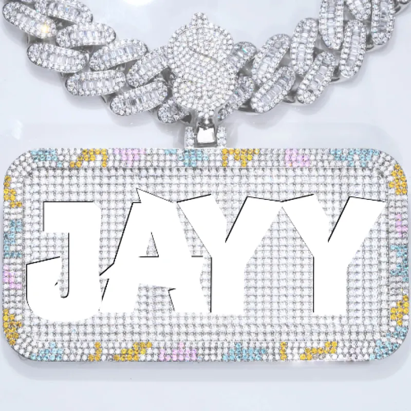 CUSTOM LETTER NECKLACE 3D COLORFUL SQUARE sold by The GUU Shop