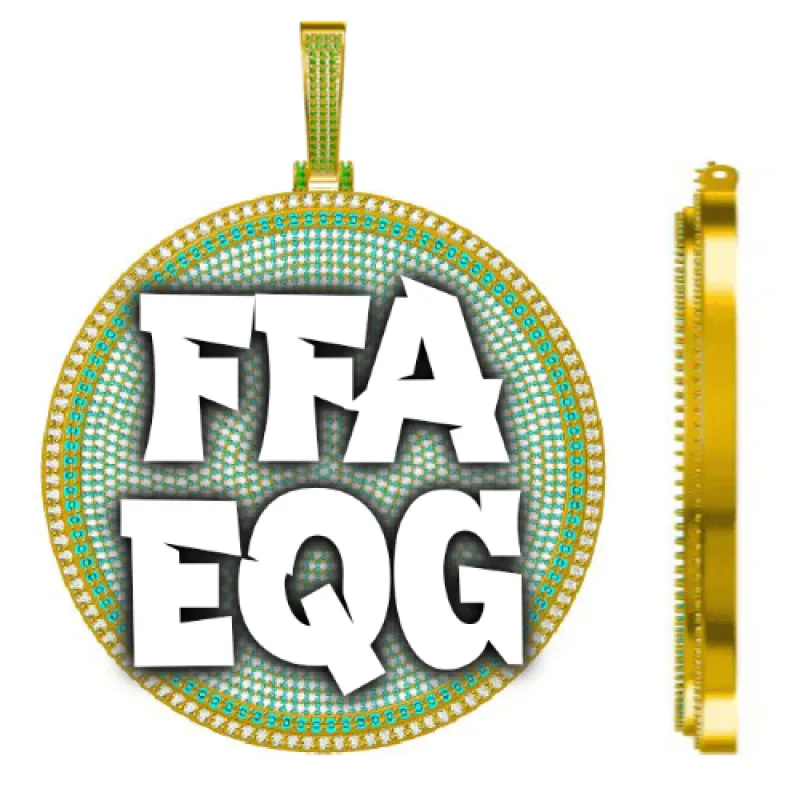 CUSTOM LETTER NECKLACE 3D BIG DISC sold by The GUU Shop