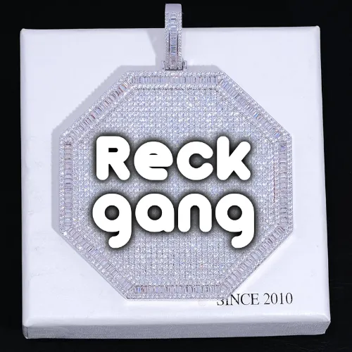 CUSTOM LETTER NECKLACE 3D BIG OCTAGON sold by The GUU Shop