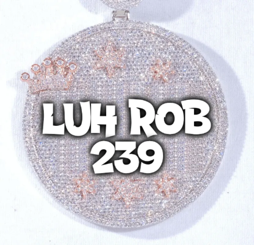 CUSTOM LETTER NECKLACE 3D BIG CROWN DISC sold by The GUU Shop