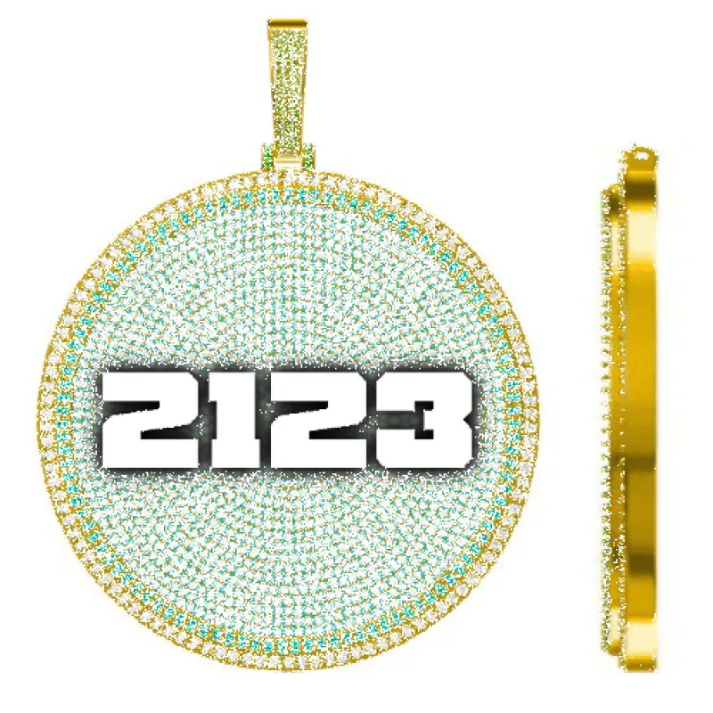 CUSTOM LETTER NECKLACE 3D BIG DISC sold by The GUU Shop