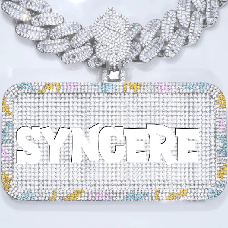 CUSTOM LETTER NECKLACE 3D COLORFUL SQUARE sold by The GUU Shop