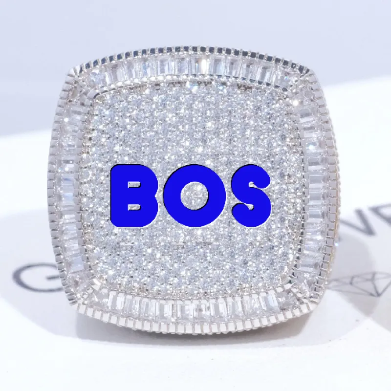 CUSTOM LETTER 3D ICED RING sold by The GUU Shop