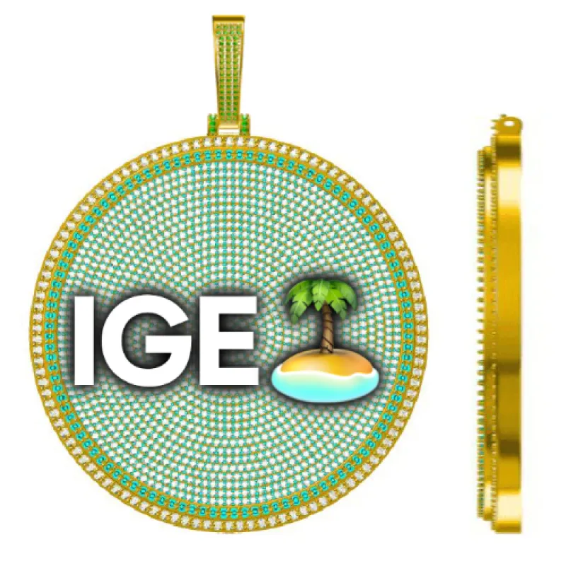 CUSTOM LETTER NECKLACE 3D BIG DISC sold by The GUU Shop