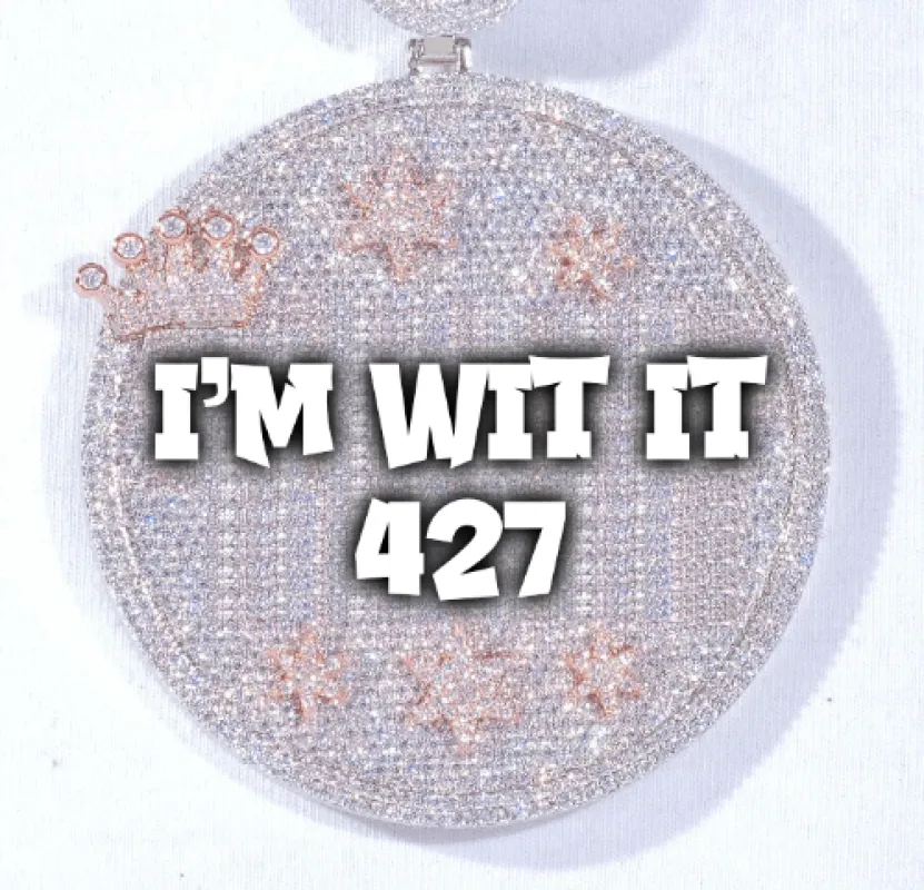 CUSTOM LETTER NECKLACE 3D BIG CROWN DISC sold by The GUU Shop