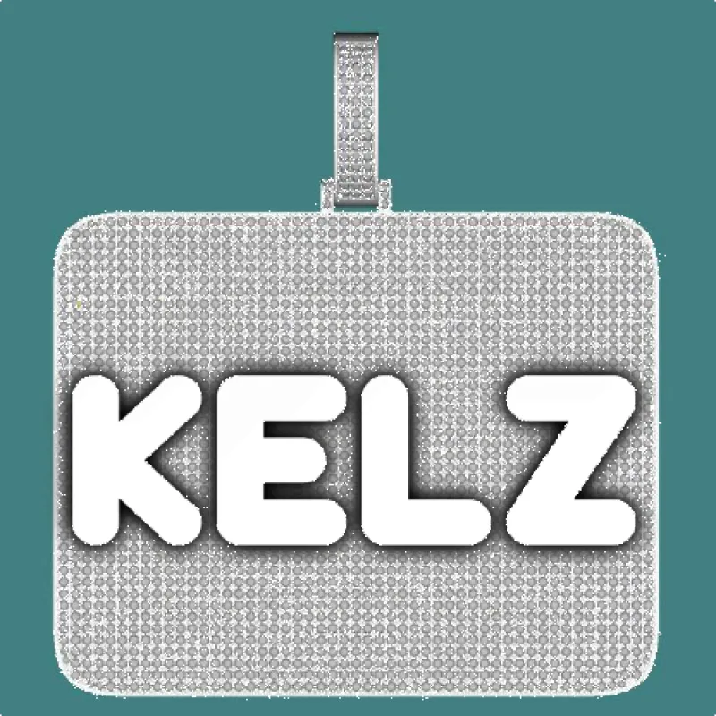 CUSTOM LETTER NECKLACE 3D BIG SQUARE sold by The GUU Shop