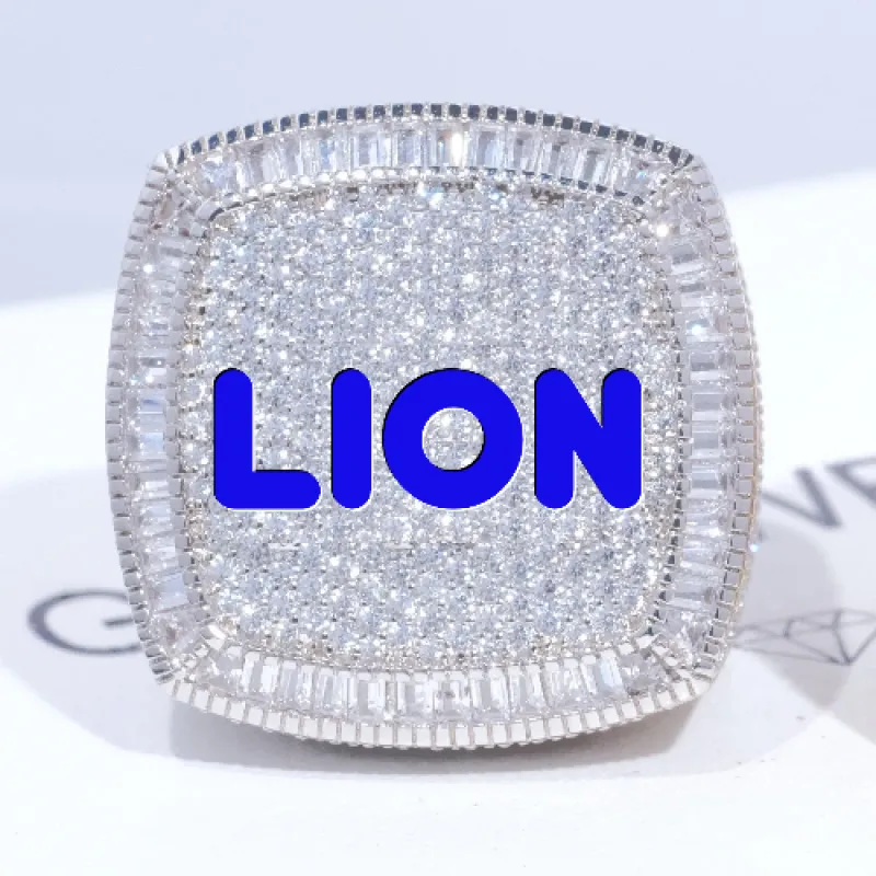 CUSTOM LETTER 3D ICED RING sold by The GUU Shop