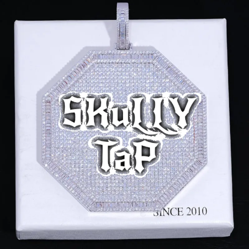 CUSTOM LETTER NECKLACE 3D BIG OCTAGON sold by The GUU Shop