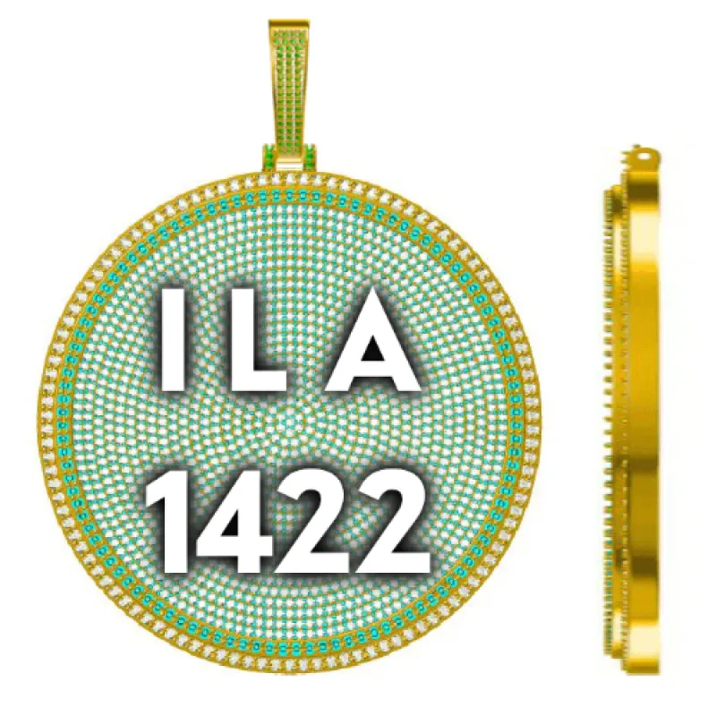 CUSTOM LETTER NECKLACE 3D BIG DISC sold by The GUU Shop