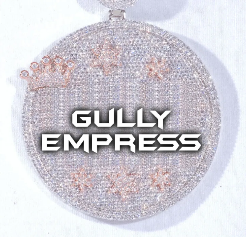 CUSTOM LETTER NECKLACE 3D BIG CROWN DISC sold by The GUU Shop