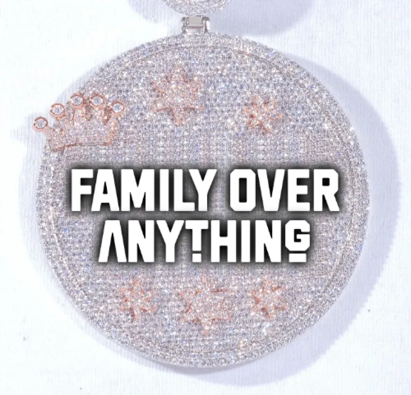 CUSTOM LETTER NECKLACE 3D BIG CROWN DISC sold by The GUU Shop