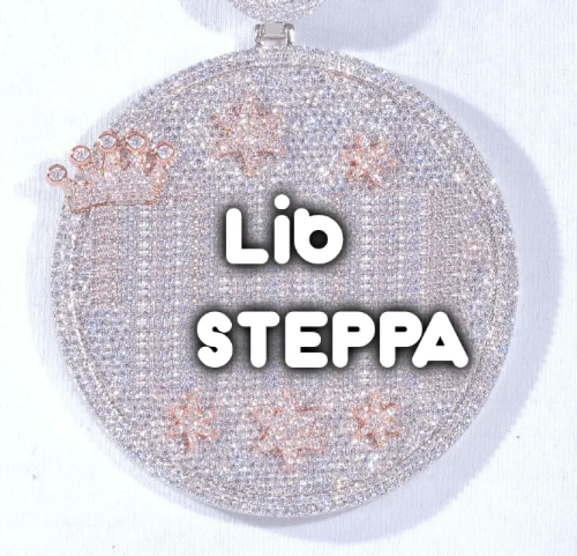 CUSTOM LETTER NECKLACE 3D BIG CROWN DISC made by The GUU Shop