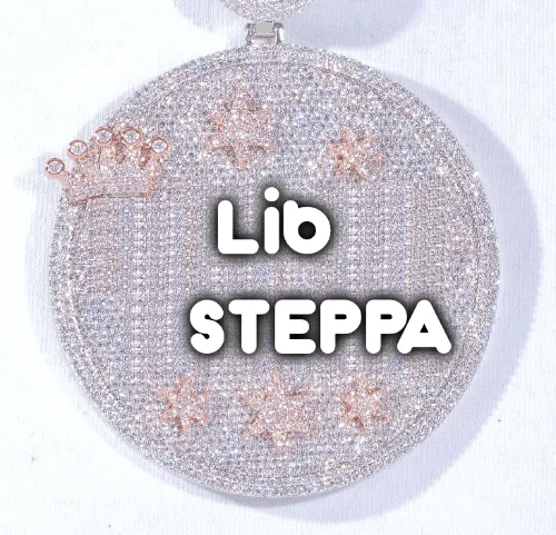 CUSTOM LETTER NECKLACE 3D BIG CROWN DISC sold by The GUU Shop